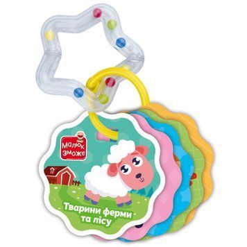 Гра розвиваюча Vladi Toys картки на кільці з брязкальцем. Тварини ферми та лісу VT2000-30 2087 фото